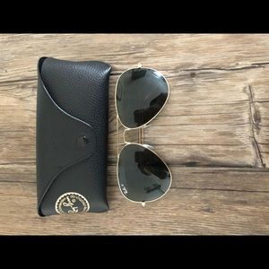 Ray-Ban Gold and Black Aviator Sunglasses